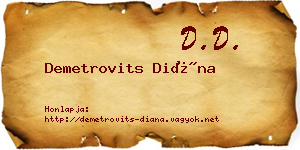 Demetrovits Diána névjegykártya