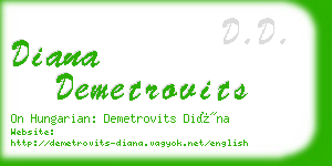 diana demetrovits business card